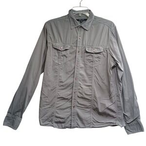CJ Black slim fit mens‎ medium pearl snap gray long sleeve western shirt